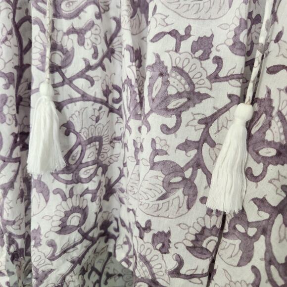 Cleobella Boho Peasant Blouse Paisley Flowy, S - Picture 4 of 9